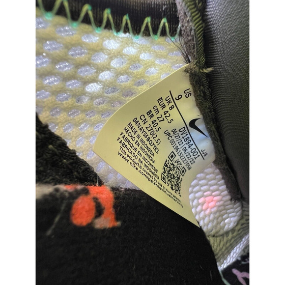 Nike Air Kukini Paint Splatter DV1894-001 Black Running Sneakers Men's Size 9 - Picture 3 of 12